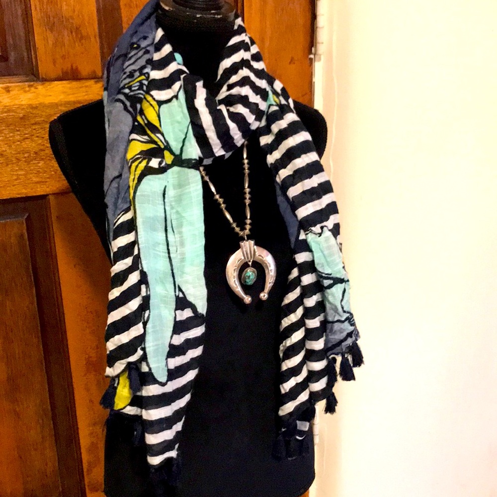 Tassel-edge Multicolor Scarf